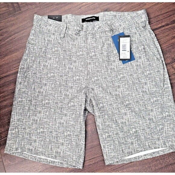 Kenneth Cole Mens Performance Resort Shorts Flat Front In Green Scratch Size 30 - Picture 2 of 6